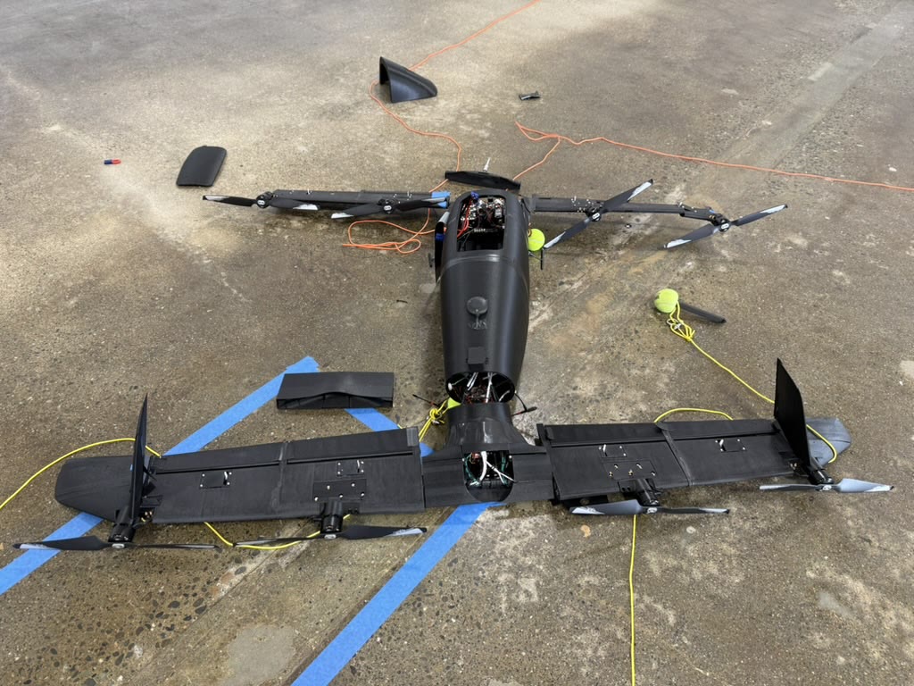 S1.1 aircraft after its hover attempt
